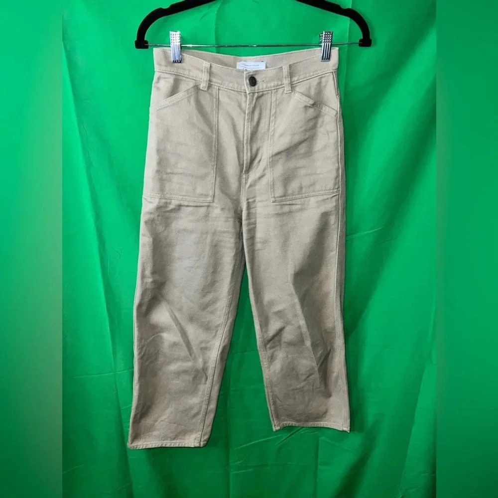 & other stories khaki cropped denim jeans, size 2
